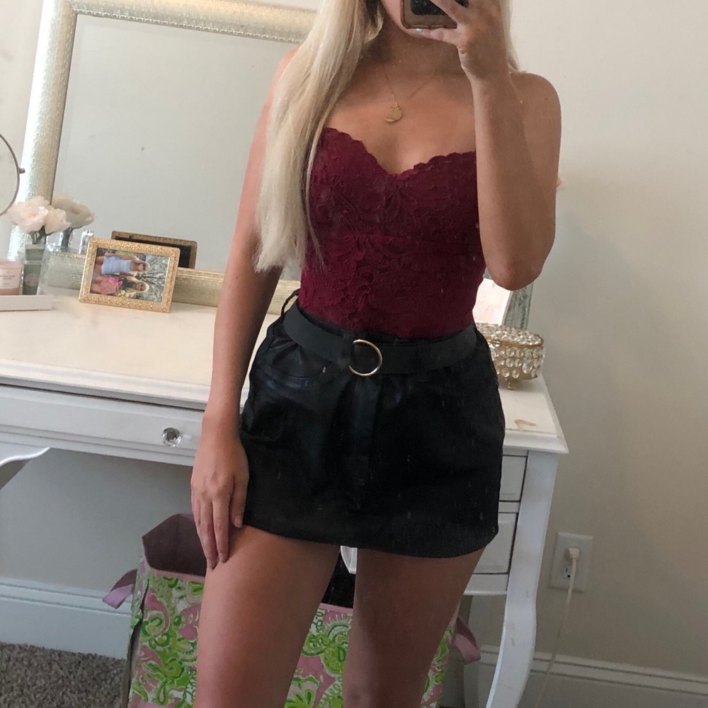 Topshop Red Lace Body Suit